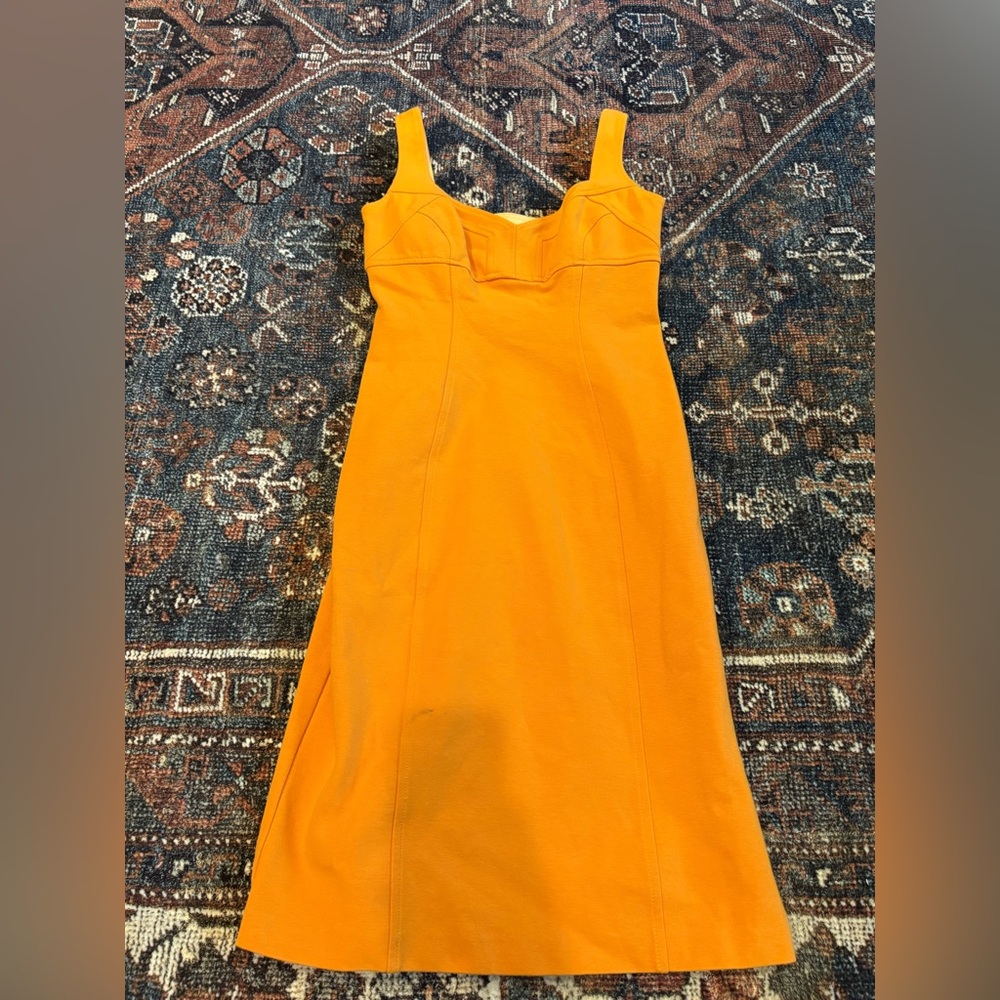 Diane Von Furstenberg Vibrant Orange Midi Dress